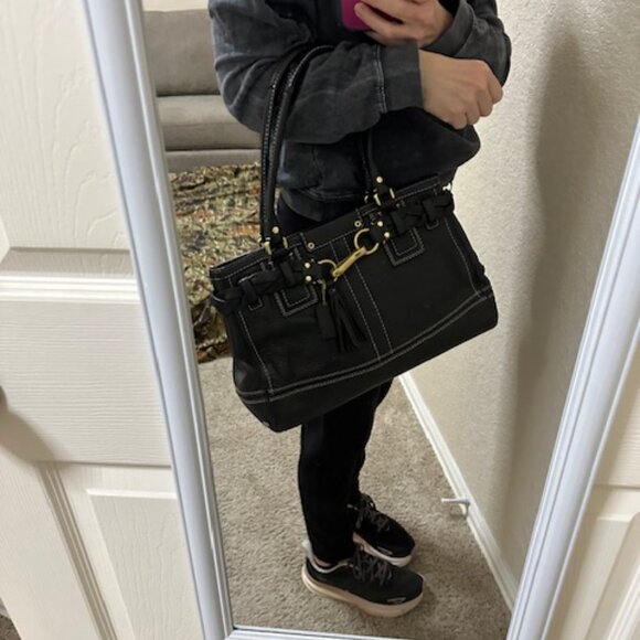 VINTAGE COACH Hampton satchel black PERFECT CONDITION Authentic 10529 - Picture 8 of 10